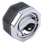 Portable Stainless Steel Windproof Ashtray Rotating Black Sticky Skin Model Rotating Ordinary Cigarette Ashtray Push Smoking Set