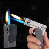 Free Fire Double Flame Jet Pistol Lighter Torch Turbo Unusual Lighter Windproof Refillable Butane Gas Lighter Gadgets For Men
