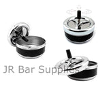 Free Shipping Round Push Down Spinning Metal Ashtray with Cigarette Cigar Smoking Smoke Ash Tray - Black