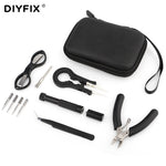 Vape DIY Tool Kit Bag With Cigarette Organic Cotton Wire Coil Jig Winding Ceramic Tweezers Pliers for RDA E-Cigarette Accessorie