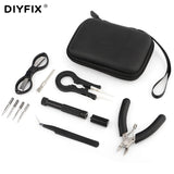 Vape DIY Tool Kit Bag With Cigarette Organic Cotton Wire Coil Jig Winding Ceramic Tweezers Pliers for RDA E-Cigarette Accessorie
