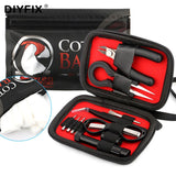Vape DIY Tool Kit Bag With Cigarette Organic Cotton Wire Coil Jig Winding Ceramic Tweezers Pliers for RDA E-Cigarette Accessorie