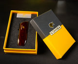 COHIBA Portable Outdoor Metal Windproof Butane Gas Lighter 3 Torch Blue Flame Jet Cigar Lighter Gift Box Men's Gift isqueiro