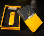 COHIBA Portable Outdoor Metal Windproof Butane Gas Lighter 3 Torch Blue Flame Jet Cigar Lighter Gift Box Men's Gift isqueiro
