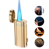 Inflatable Torch Lighter Triple Jet Flame Cigar Lighter With Cigar Knife/refillable Butane Gas