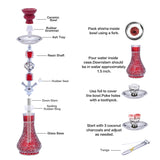 Glass Shisha Pipe Hookah Pipa Mosaic Vase Narguile Completo Sisha Hooka Chicha with Accessories Hose Flavor Bowl Charcoal Tongs
