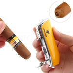 COHIBA Portable Outdoor Metal Windproof Butane Gas Lighter 3 Torch Blue Flame Jet Cigar Lighter Gift Box Men's Gift isqueiro