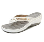Women 2023 Summer Wedges Clip Toe Sandals Outdoor Slippers Casual Ladies Beach Shoes Metal Button Flip Flops Slides Footwear