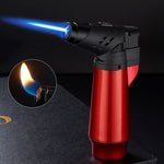COHIBA Portable Outdoor Metal Windproof Butane Gas Lighter 3 Torch Blue Flame Jet Cigar Lighter Gift Box Men's Gift isqueiro