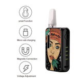 Vapor Box Mod 510 Thread Vape Battery Vapmod Dragoo VV 650mAh Battery 3D Resin Pattern Preheat Pen For Thick Oil Cartridge Carts