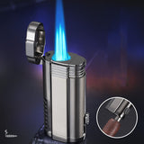 Inflatable Torch Lighter Triple Jet Flame Cigar Lighter With Cigar Knife/refillable Butane Gas