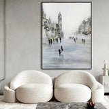Hand Painted Picture Wall Art Paintings On Canvas Abstract Street Landscape Home Decor Buliding Art Pinting For Living Room