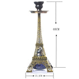 Metal Eiffel Tower Double Pipe Hookah Set Accessories Hookah Shisha Water Smoking Pipe Hookah Aaccessories