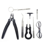 Smoking Set Tool Kit Bag Tweezers Pliers Wire Band Coil Jig Cotton For X9 RDA ZEUS X Cigarette Accessories