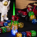 Windproof Dice Lighter Green Flame Refillable Butane Torch Lighter Creative Body LED Flashing Cute Gift Cigarette Accessories