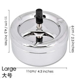Free Shipping Round Push Down Spinning Metal Ashtray with Cigarette Cigar Smoking Smoke Ash Tray - Black