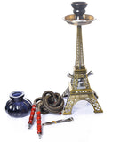 Metal Eiffel Tower Double Pipe Hookah Set Accessories Hookah Shisha Water Smoking Pipe Hookah Aaccessories