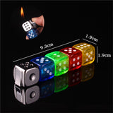 Windproof Dice Lighter Green Flame Refillable Butane Torch Lighter Creative Body LED Flashing Cute Gift Cigarette Accessories