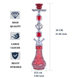 Glass Shisha Pipe Hookah Pipa Mosaic Vase Narguile Completo Sisha Hooka Chicha with Accessories Hose Flavor Bowl Charcoal Tongs