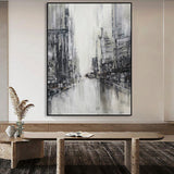 Hand Painted Picture Wall Art Paintings On Canvas Abstract Street Landscape Home Decor Buliding Art Pinting For Living Room