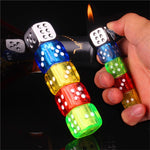 Windproof Dice Lighter Green Flame Refillable Butane Torch Lighter Creative Body LED Flashing Cute Gift Cigarette Accessories