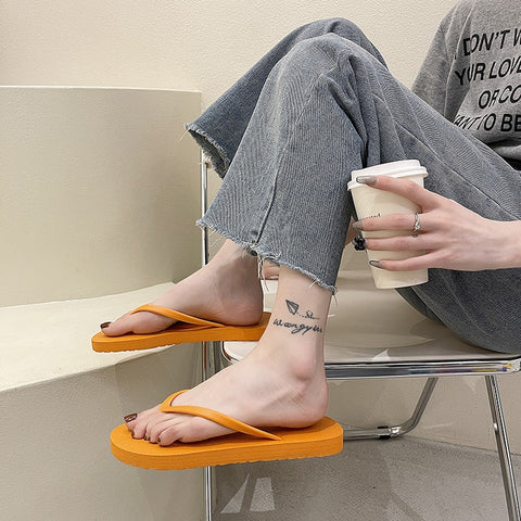 HKAZ-S slippers flip flops summer outdoor  flat soled non-slip women&#39;s beach shoes  leisure comfortable fashion new summer