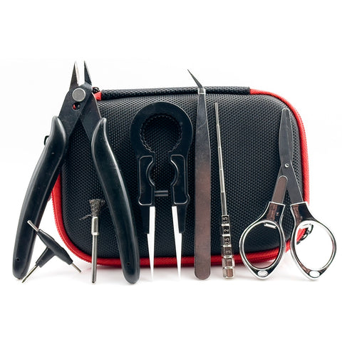 Smoking Set Tool Kit Bag Tweezers Pliers Wire Band Coil Jig Cotton For X9 RDA ZEUS X Cigarette Accessories