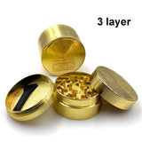 Herb Grinder 3 layer 4 Parts Zinc Alloy 40mm Tobacco Crusher Gold Grinder Herbal Crusher Hookah Pipe Smoke Accessories