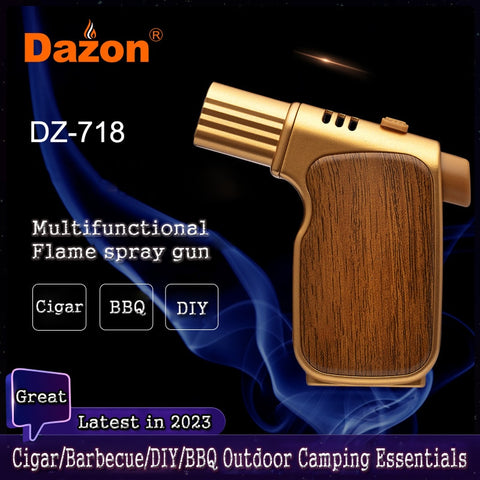Novel Torch Butane Refillable Jet Lighters Outdoor Smoking Cigar BBQ DIY Baking Waterproof Windproof Lighter Smoke Accessories