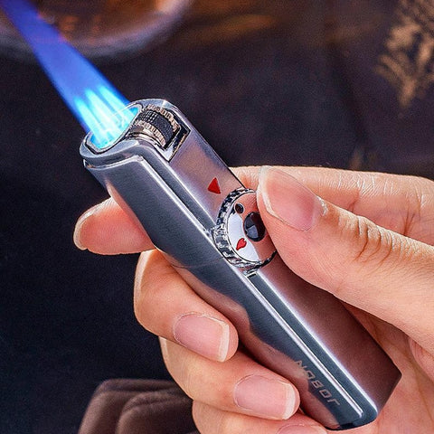 Jobon Cool Gadgets For Men Torch Lighters Butane Refillable Gas Lighter With Cigar Cutter Windproof Triple Turbo Jet Lighter