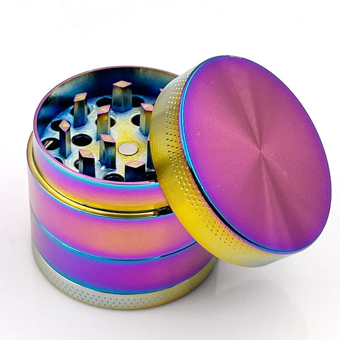 Rainbow Mills Metal Crusher 4 Parts Mesh Screen Pollen Catcher 40mm Herb Grinder Herbal Spice Mini Crucher