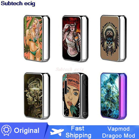 Vapor Box Mod 510 Thread Vape Battery Vapmod Dragoo VV 650mAh Battery 3D Resin Pattern Preheat Pen For Thick Oil Cartridge Carts