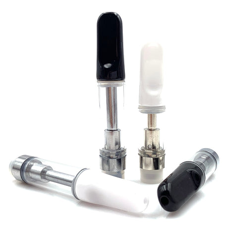 Ceramic Atomizer Tank 0.5ML 1.0ML Vape Tip 1.2ohm Oil Cartridges Coil Vaporizer Pen Cartridges for 510 Thread Battery