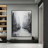 Hand Painted Picture Wall Art Paintings On Canvas Abstract Street Landscape Home Decor Buliding Art Pinting For Living Room