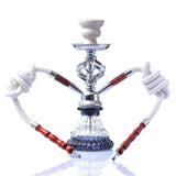 Double Hose White Hookah Set