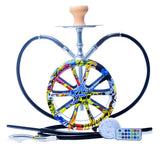 Wheel of Hookah Double Hose Shisha Set